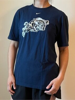 Nike United States Naval Academy Midshipman Navy Logo Tee Short Sleeved